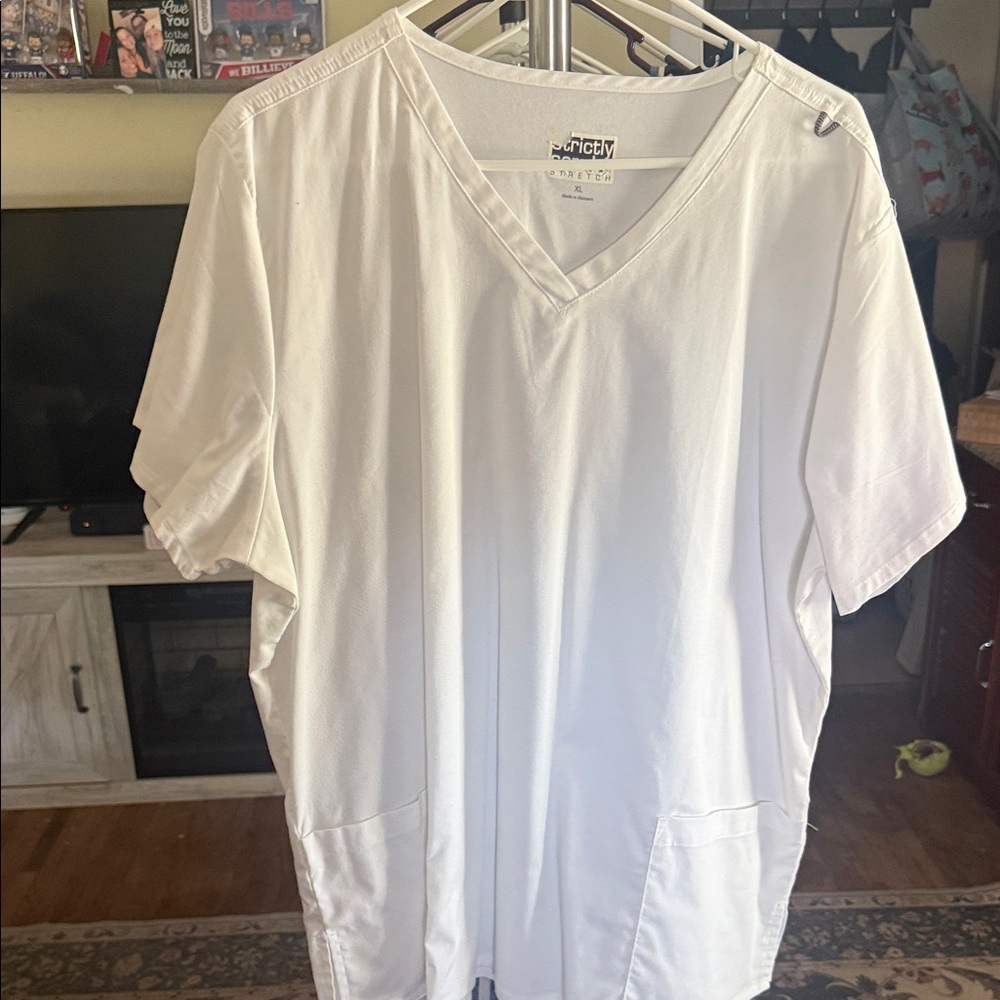 White V-Neck scrub top